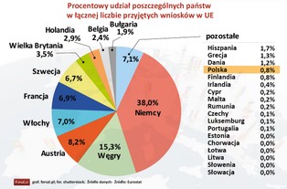 Kto najczęściej ubiega się u nas o azyl? Oto podstawowe dane dla Polski i UE [GRAFIKI]