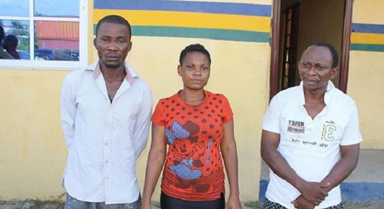 The three suspects, Stanley Mgbiri, Blessing Mkpowu and Michael Hope