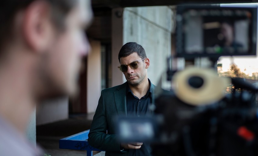 Milan Marić na snimanju filma