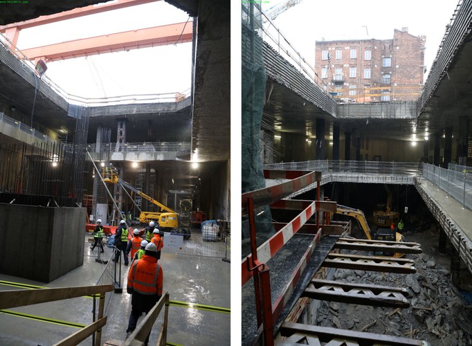 Budowa stacji Targówek II linii metra w Warszawie. (nlat) PAP/Rafał Guz