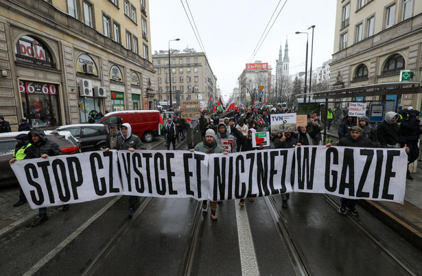 Manifestacja propalestyńska w Warszawie
