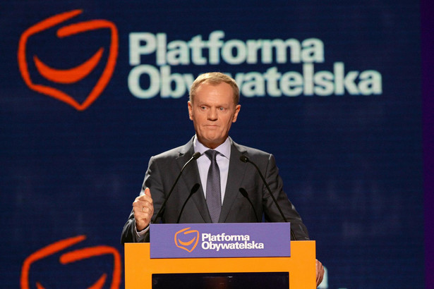 Donald Tusk na konwencji PO