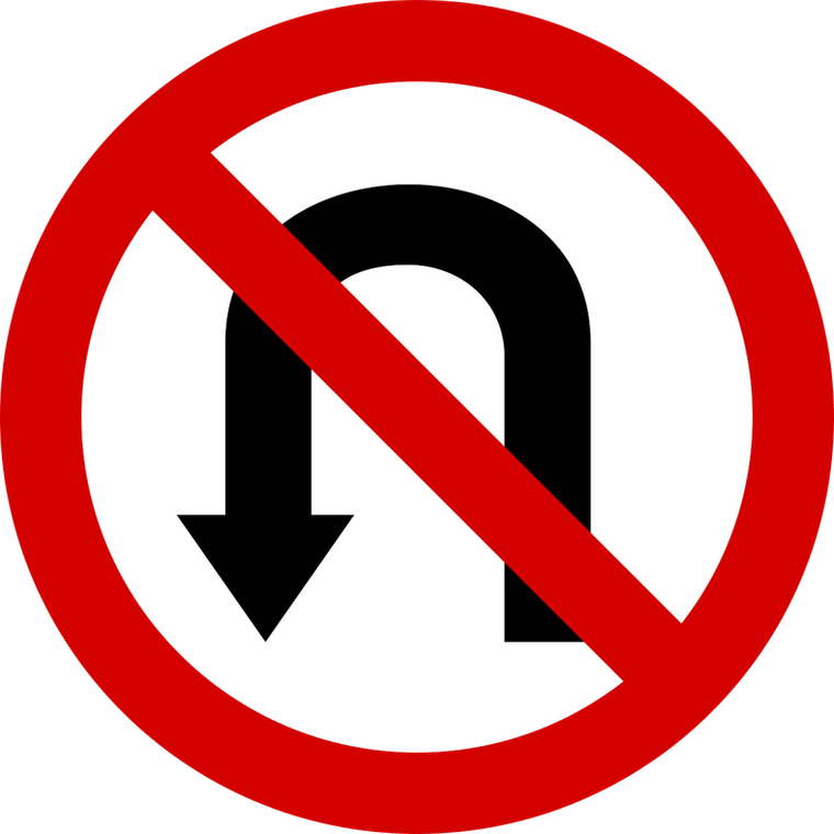 Zakaz zawracania (znak B-23) obowiązuje do najbliższego skrzyżowania włącznie lub do odwołania
