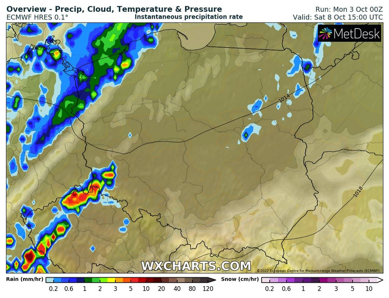 Większe opady wrócą nie wcześniej niż w weekend