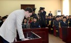 KCNA picture shows U.S. student Otto Warmbier speaking at North Korea's top court