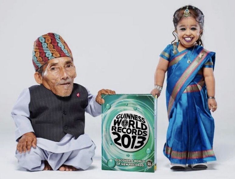 Najmniejsi ludzie świata razem w 2013 r. - Chandra Bahadur Dangi i Jyoti Amge