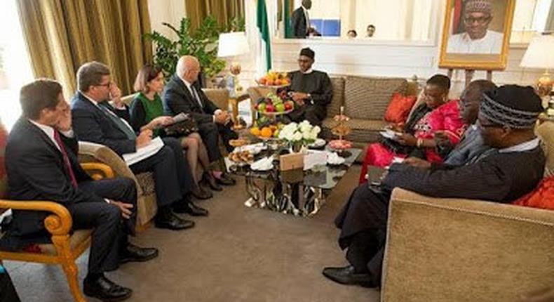 President Muhammadu holds meetings in France on September 15, 2015