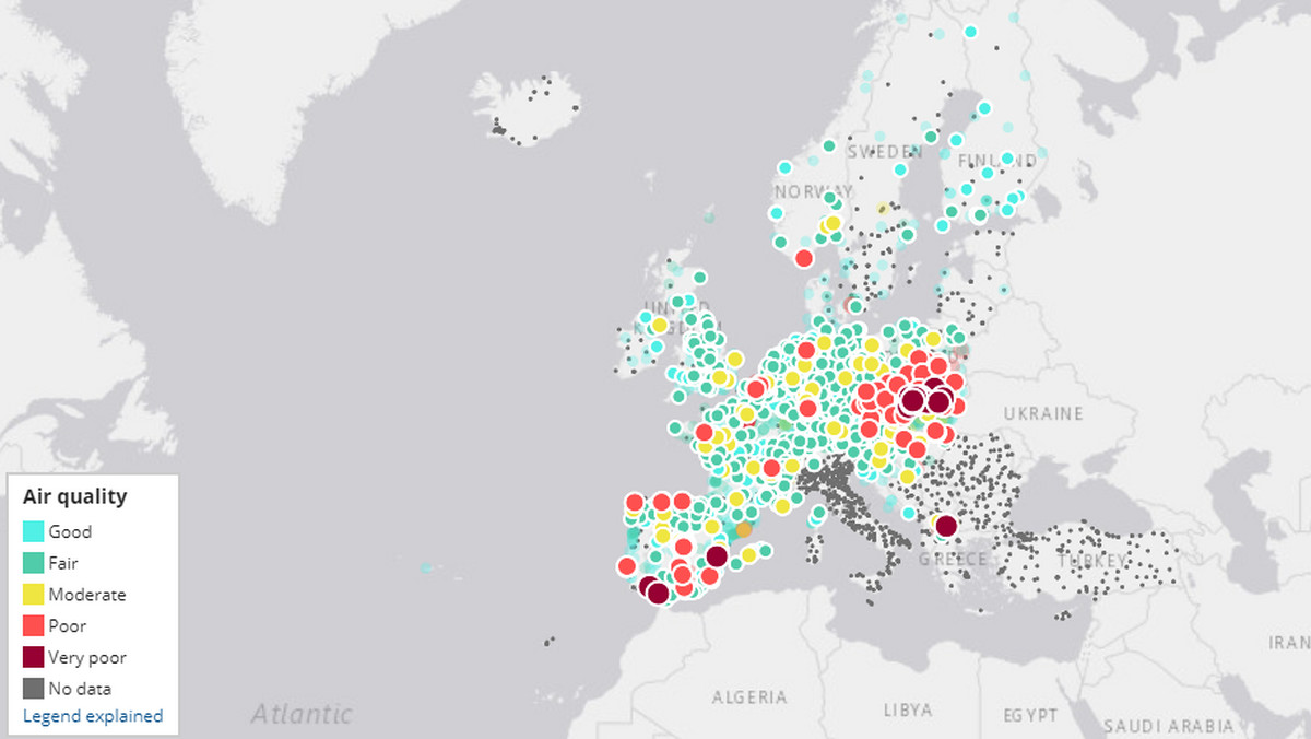Poziom pyłów zawieszonych, dwutlenku azotu czy dwutlenku siarki od dziś można sprawdzać na interaktywnej mapie jakości powietrza w Europie, gdzie co roku z powodu smogu przedwcześnie umierają setki tysięcy ludzi.
