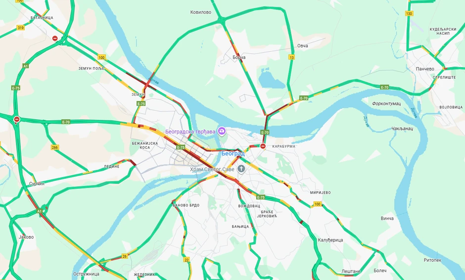 Gužva u Beogradu 23. decembra