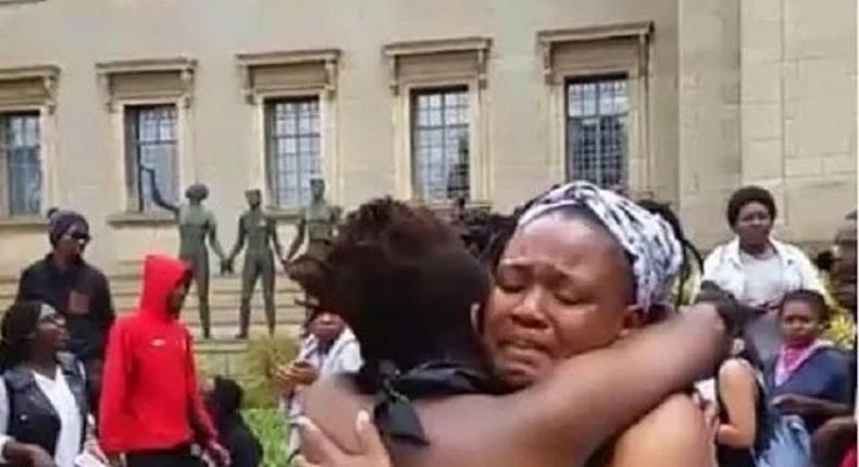 Two of the SA protesting students