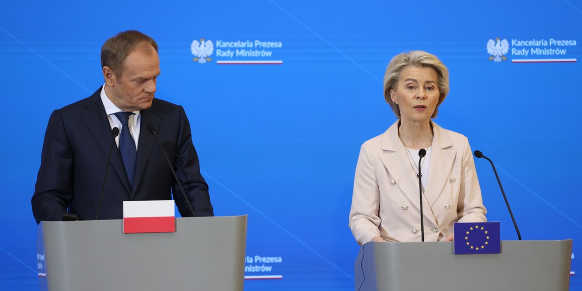 Donald Tusk i Ursula von der Leyen.