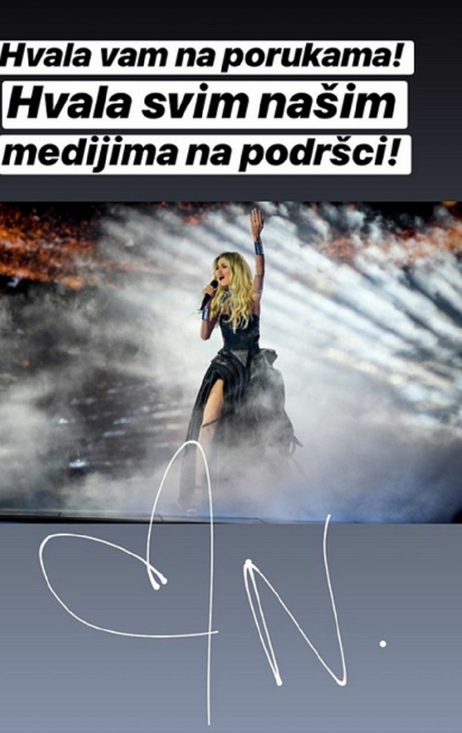 Poruka Nevene Božović nakon Evrovizije