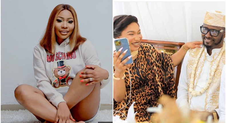 Actress Doris Ogala, Tonto Dikeh and her ex boyfriend Prince Kpokpogri [Instagram/DorisOgala] [Instagram/TontoDikeh]