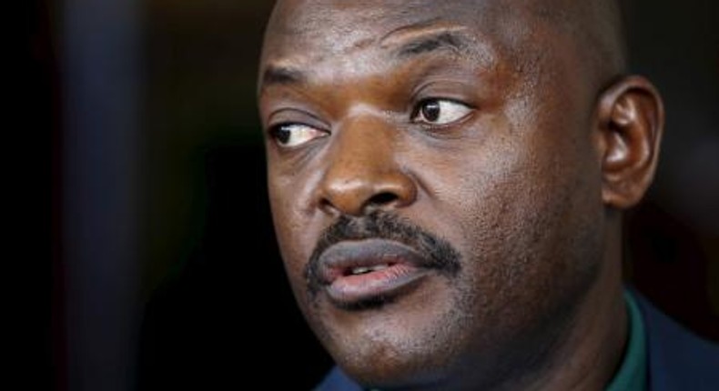 Burundis President Pierre Nkurunziza speaks during a news conference in Bujumbura, Burundi, May 17, 2015.