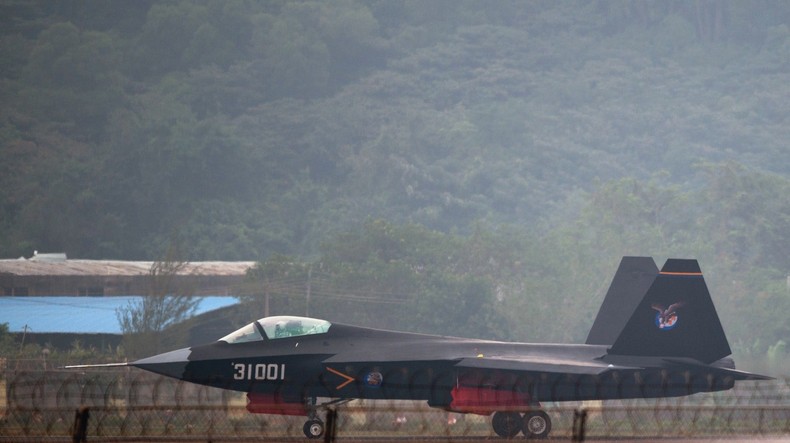 A Chinese FC-31 after a flight at Airshow China in Zhuhai in 2014.JOHANNES EISELE/AFP via Getty Images