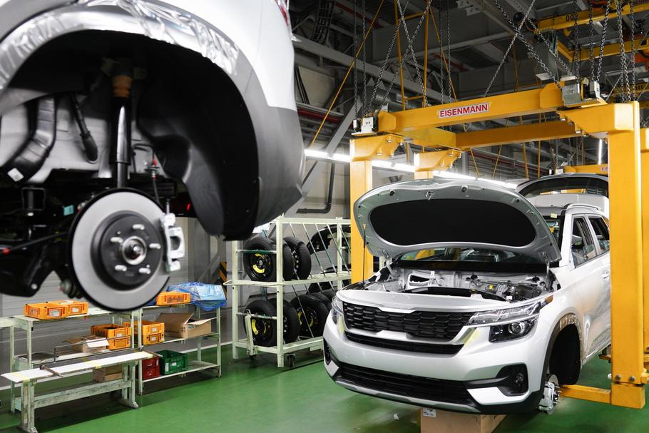 Fabryka samochodów Avtotor w Kaliningradzie, która jako pierwsza rosyjska firma rozpoczęła produkcję i montaż zagranicznych aut: BMW, Kii i Hyundaia, wrzesień 2021 r.