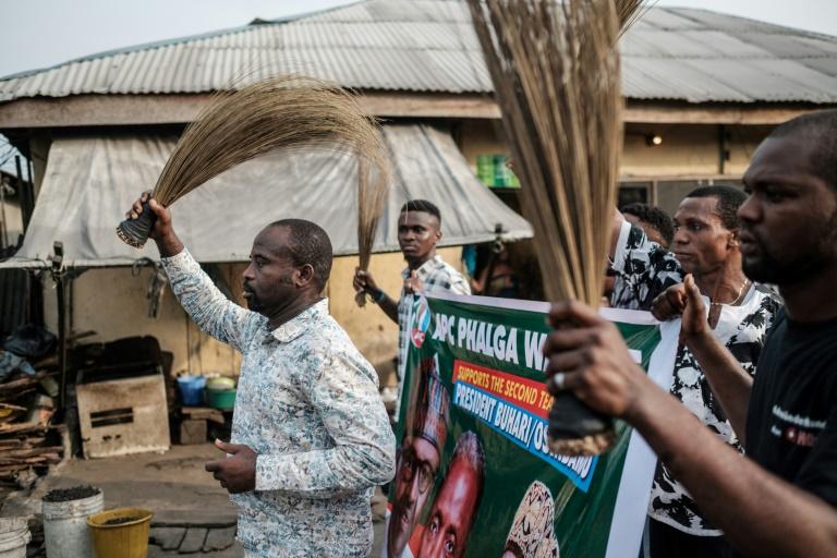 Calling out the vote: Supporters of Nigerian President Muhammadu Buhari