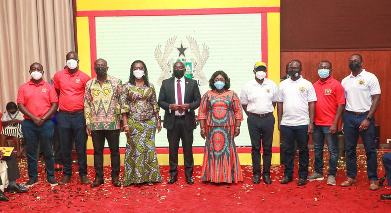 Ursula Owusu-Ekuful, Dr. Bawumia, Kojo Oppong, et al at the launch of the Ghana.gov platform in Accra.