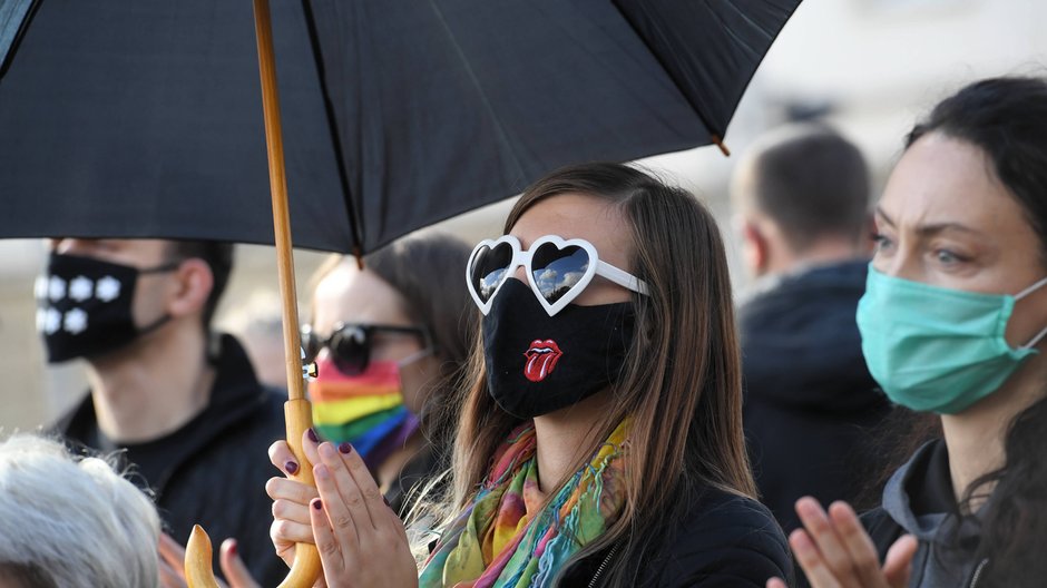 Uczestnicy protestu po wyroku TK w sprawie aborcji. 24.10.2020