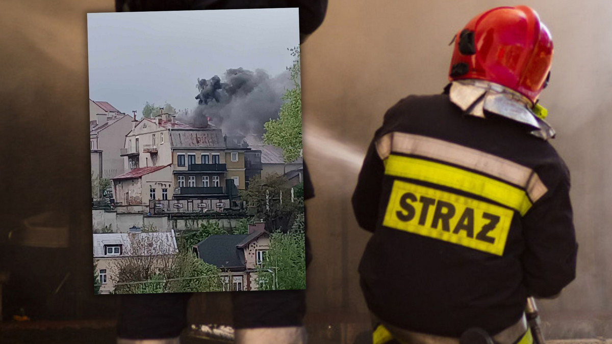 Pożar restauracji w Gorlicach. Nad miastem unosił się słup dymu