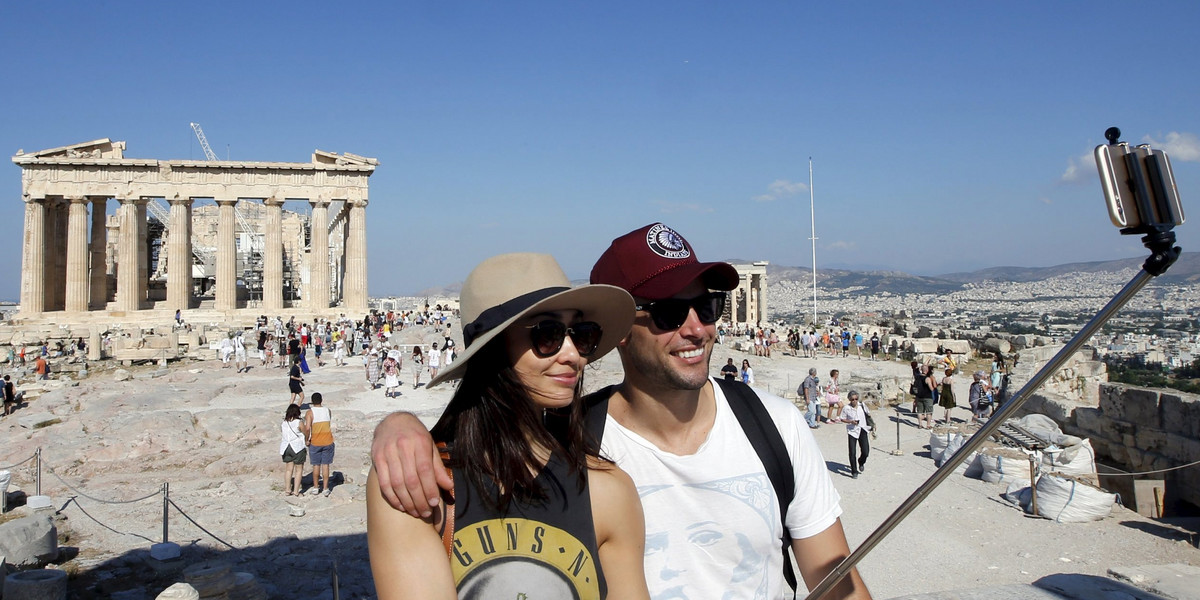 Akropol, Grecja, turyści, turystyka, wakacje