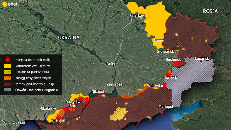 Zasięg ukraińskiej kontrofensywy
