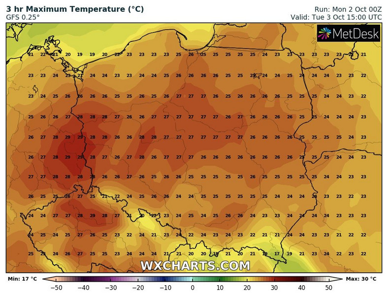 Temperatura na południowym zachodzie sięgnie prawie 30 st. C