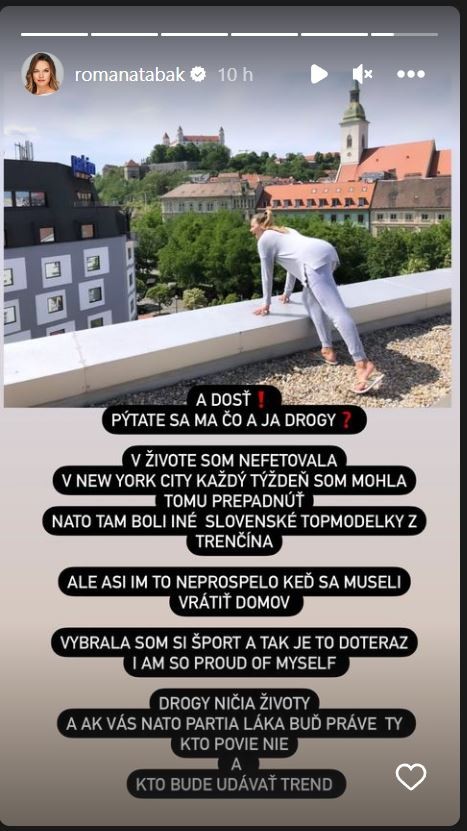 Tabák sa vyjadrila k téme drogy.
