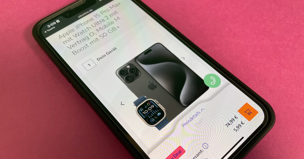 Yalnızca 1 Euro depozito: iPhone 15 Pro Max ve Apple Watch Ultra 2 O2'de paket halinde