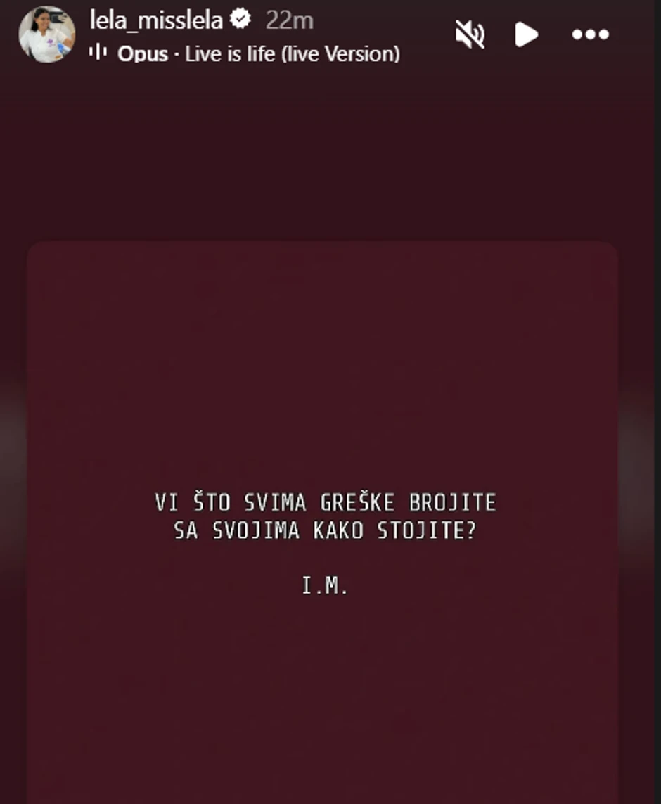 Objava Jelene Vasić