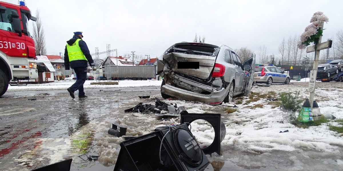 Skoda wpadła pod siedem aut