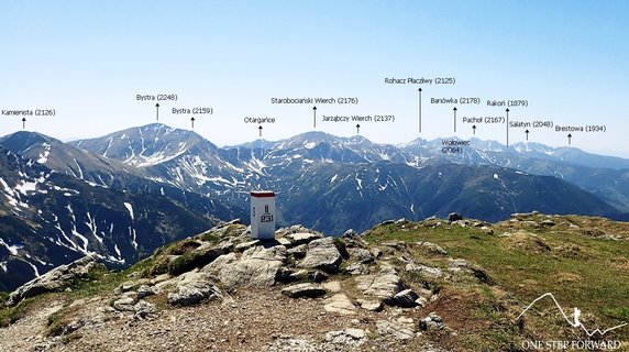 Panorama z Ciemniaka na Tatry Zachodnie