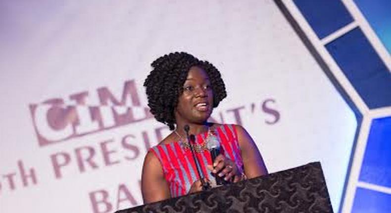 Lucy Quist, Managing Director of Airtel Ghana & CIMG Marketing Woman of The Year 2014 making a presentation on the initiative