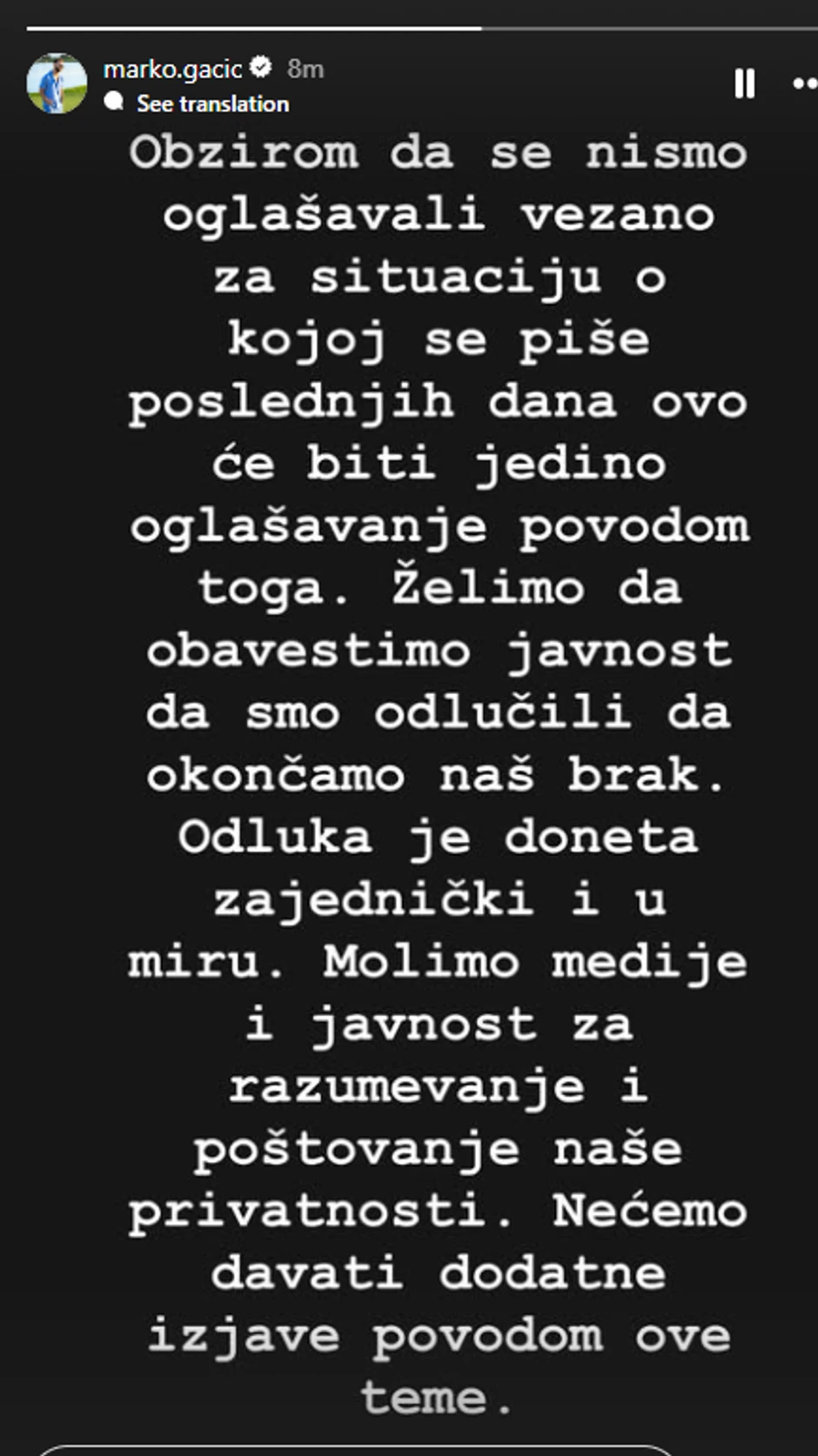 Marko Gačić objava