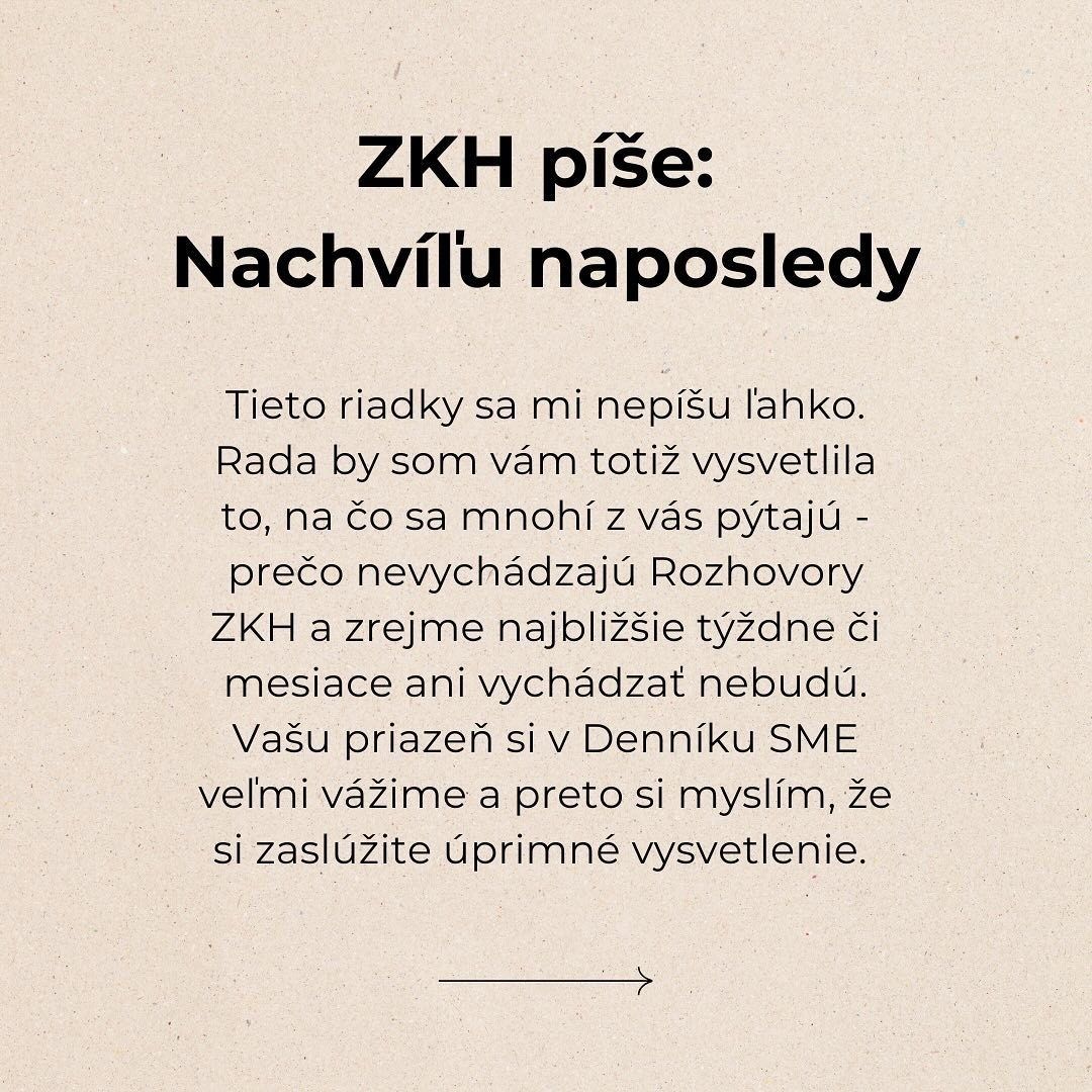Zuzana Kovačič Hanzelová dočasne obmedzuje svoje aktivity.