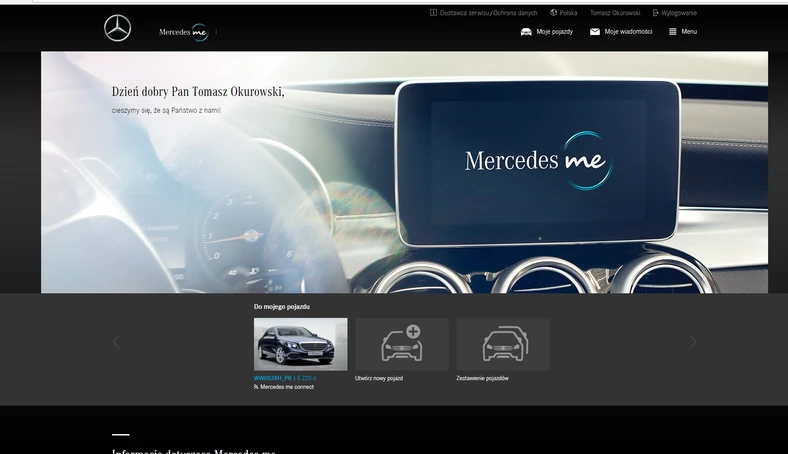 Mercedes Me - portal użytkownika