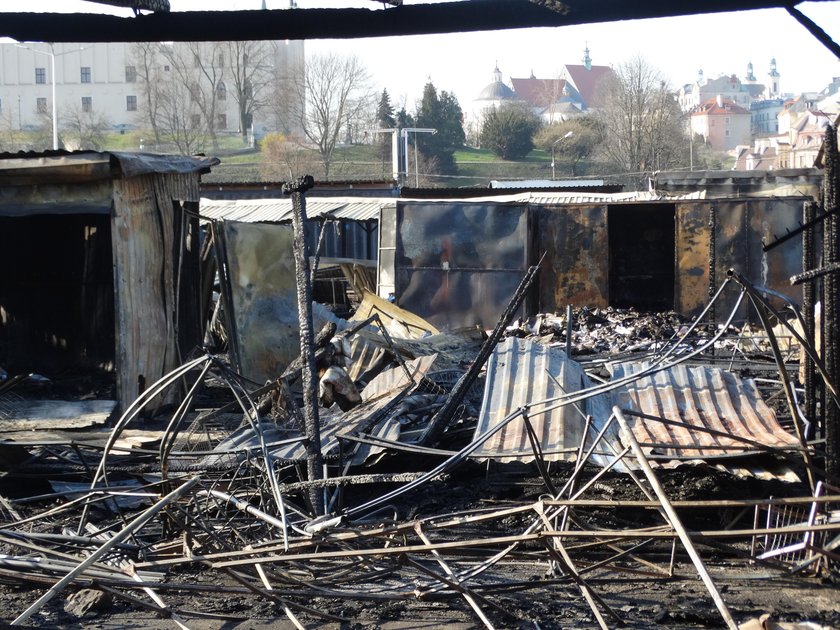 Pożar targowiska przy ul. Ruskiej w Lublinie