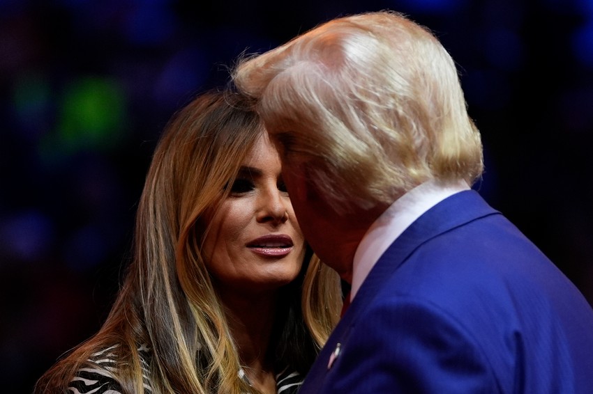 Donald Tramp i Melanija Tramp na mitingu u Njujorku