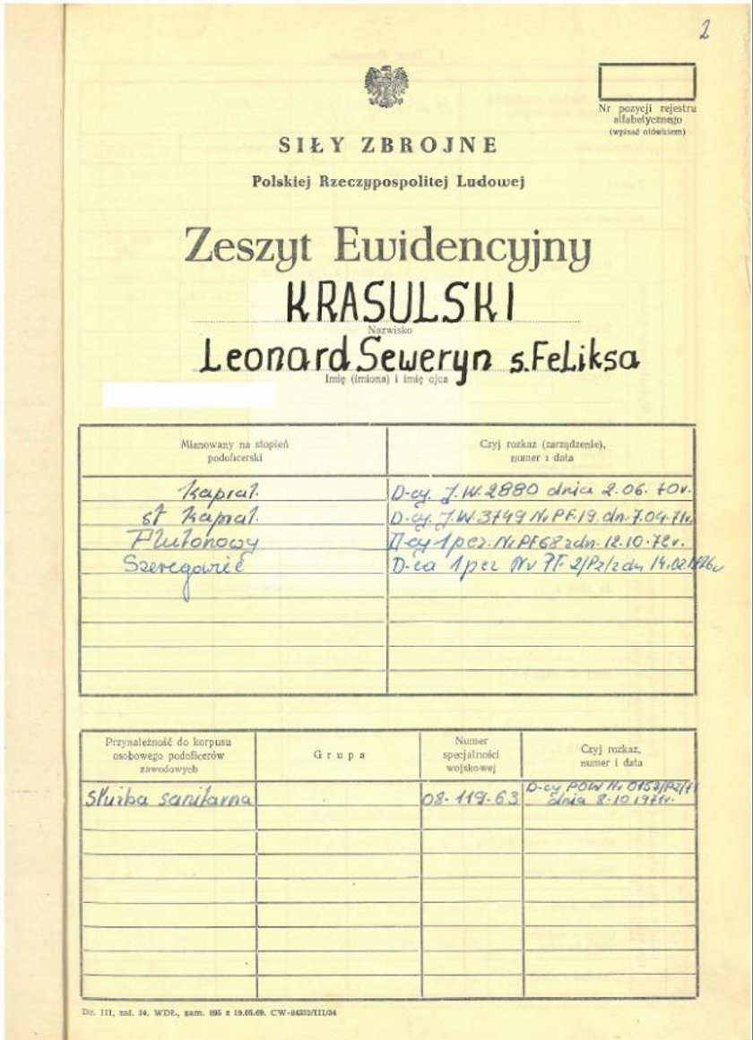 Dokumenty dotyczące posła Leonarda Krasulskiego