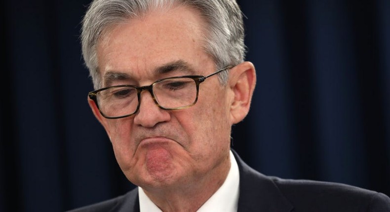 Federal Reserve Board Chairman Jerome Powell speaks during a news conference