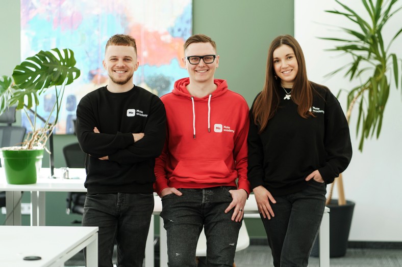 Co-founderzy Mate academy: Max Lysak, Anna Apostol i Roman Apostol