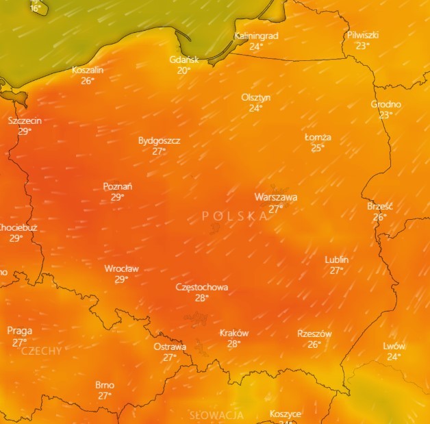 Temperatura 13 czerwca