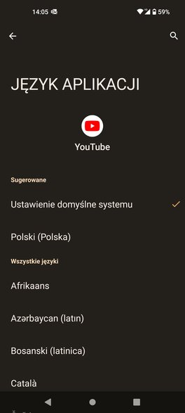 Android 13: Wybór języka aplikacji