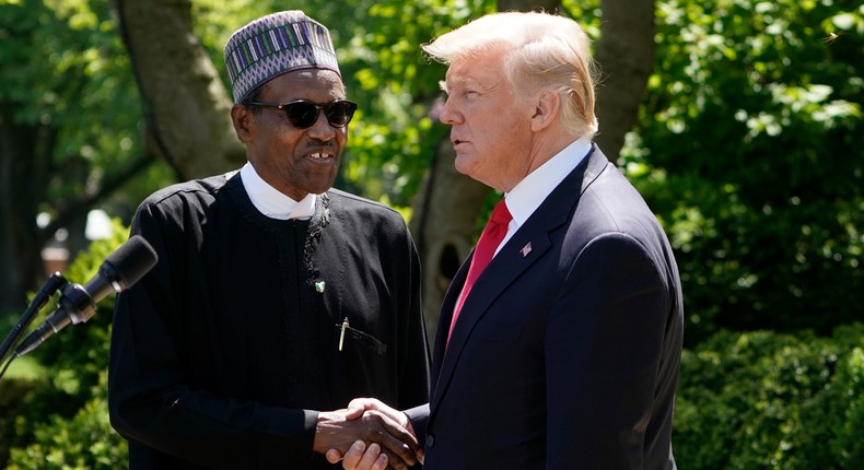 US President Donald Trump and Nigeria's President Muhammadu Buhari