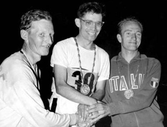 John Ljunggren, Don Thompson, Abdon Pamich - podium olimpijskie w Rzymie