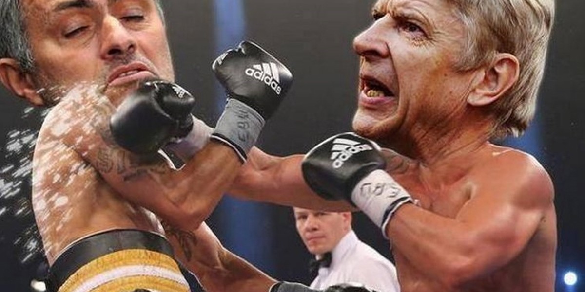 Internet śmieje się z szarpaniny Arsene'a Wengera i Jose Mourinho! Memy!