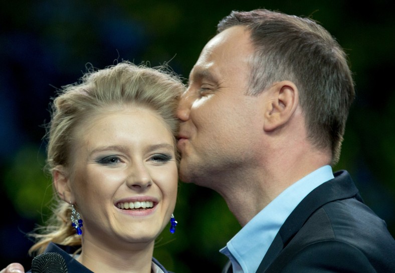 Andrzej Duda z córką Kingą Dudą w 2015 r.