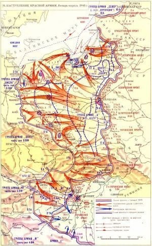 Ofensywa Armii Czerwonej z zimy 1945 r. (domena publiczna).