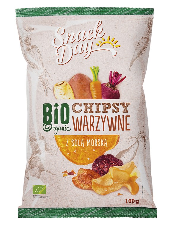 BIO chipsy warzywne 7,99 zł/ 100 g/ 1 opak.