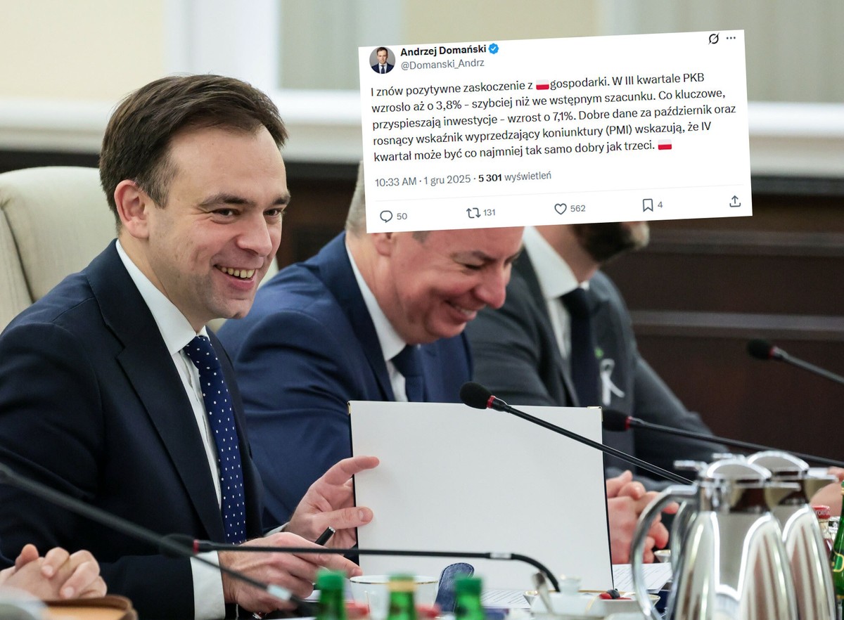 Andrzej Domański w dobrym humorze po danych z gospodarki. Ma ważne powody